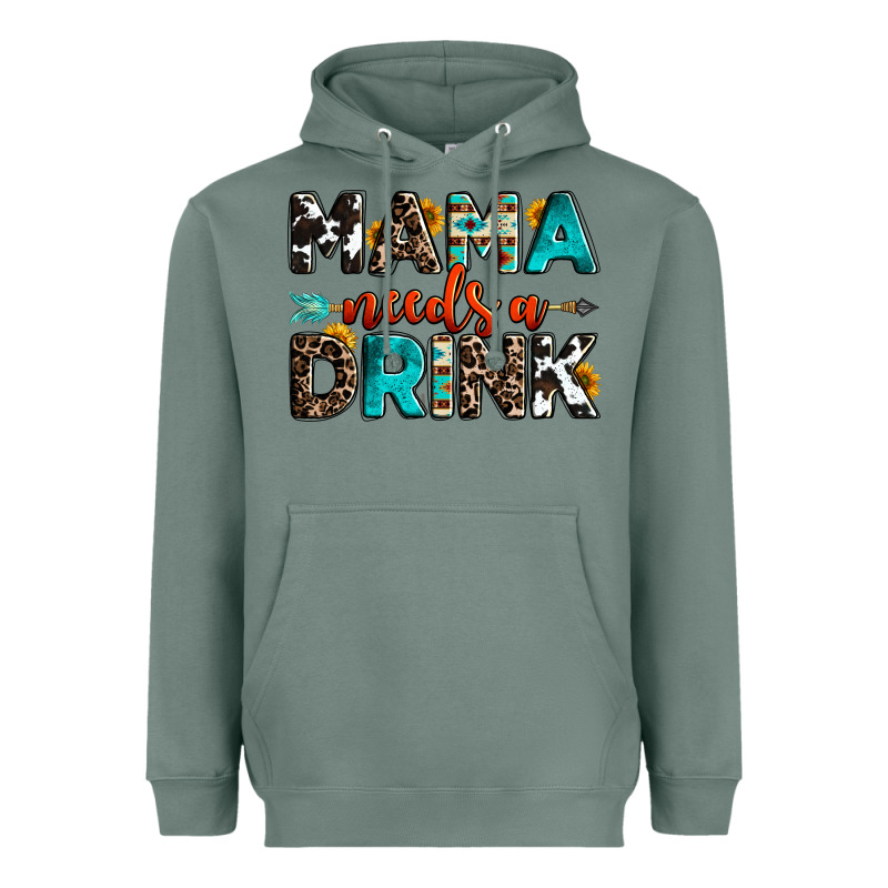 Mama Needs A Drink Heavyweight Hoodie by OliviaCreatesArt | Teevron