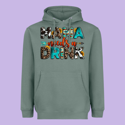Mama Needs A Drink Heavyweight Hoodie Designed By Oliviacreatesart