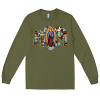 Army Green mom virgin mary Long Sleeve Tee - SublimationCraftShop