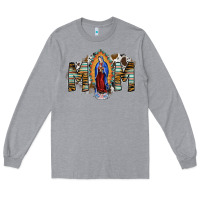 Heather Grey mom virgin mary Long Sleeve Tee - SublimationCraftShop