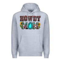 Heather Grey Howdy mom mother's day Premium Hoodie - HowdyJamesFarm