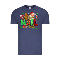 Vintage Denim santas favorite nail tech Vintage Tee - MaliasSmallBusiness