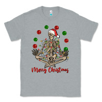 Heather Grey Merry Christmas skeleton Classic Tee - NancyCooperArtShop
