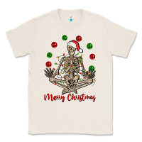 Natural Merry Christmas skeleton Classic Tee - NancyCooperArtShop