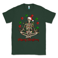 Sports Green Merry Christmas skeleton Classic Tee - NancyCooperArtShop