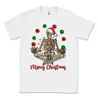 White Merry Christmas skeleton Classic Tee - NancyCooperArtShop