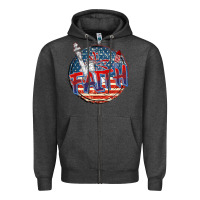Charcoal Heather faith usa Zipper Hoodie - CowGirlArtShop