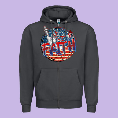 Faith Usa Zipper Hoodie Designed By Cowgirlartshop