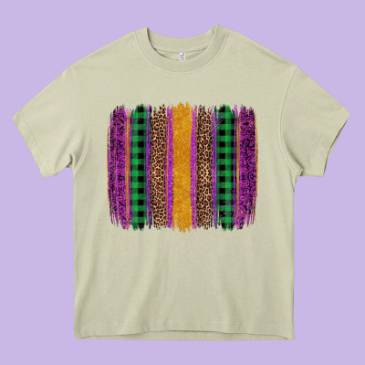 Mardi Gras Western Brush Stroke Heavy Core Tee Designed By Artiststas