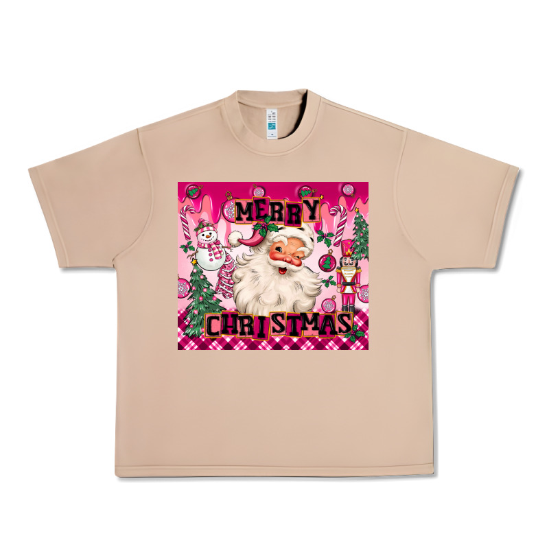 Merry Pink Christmas Santa Urban Heavy Tee by MaliasSmallBusiness | Teevron