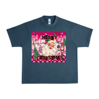 Midnight Navy merry pink christmas santa Urban Heavy Tee - MaliasSmallBusiness