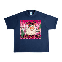 Navy merry pink christmas santa Urban Heavy Tee - MaliasSmallBusiness