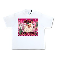 White merry pink christmas santa Urban Heavy Tee - MaliasSmallBusiness