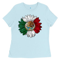 Baby Blue mexico sunflower Ladies Tee - AdoDesignShop