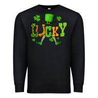 Black St. Patrick's lucky leprechaun Premium Sweatshirt - OliviaCreatesArt