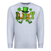 Heather Grey St. Patrick's lucky leprechaun Premium Sweatshirt - OliviaCreatesArt