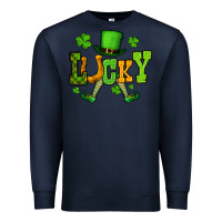 Navy St. Patrick's lucky leprechaun Premium Sweatshirt - OliviaCreatesArt