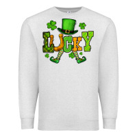 Oatmeal Heather St. Patrick's lucky leprechaun Premium Sweatshirt - OliviaCreatesArt