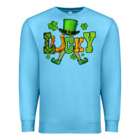 Ocean Blue St. Patrick's lucky leprechaun Premium Sweatshirt - OliviaCreatesArt