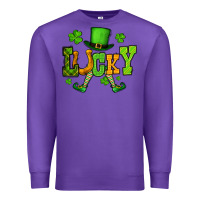 Purple St. Patrick's lucky leprechaun Premium Sweatshirt - OliviaCreatesArt
