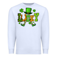 White St. Patrick's lucky leprechaun Premium Sweatshirt - OliviaCreatesArt