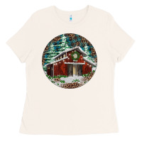 Bone Barn Christmas Ladies Tee - RanaPortraitStore