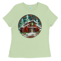 Matcha Barn Christmas Ladies Tee - RanaPortraitStore