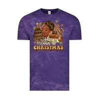 Cloud Purple have a melanin christmas  black woman Vintage Tee - MaliasSmallBusiness