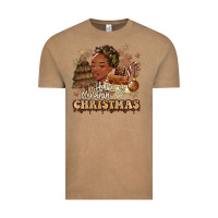 Vintage Coffee have a melanin christmas  black woman Vintage Tee - MaliasSmallBusiness