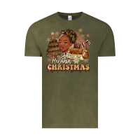 Vintage Olive have a melanin christmas  black woman Vintage Tee - MaliasSmallBusiness