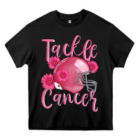 Black tackle cancer helmet Heavy Core Tee - AdoDesignShop