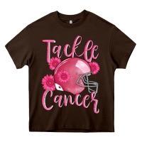 Chocolate Brown tackle cancer helmet Heavy Core Tee - AdoDesignShop
