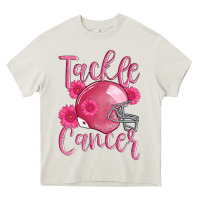 Cream tackle cancer helmet Heavy Core Tee - AdoDesignShop