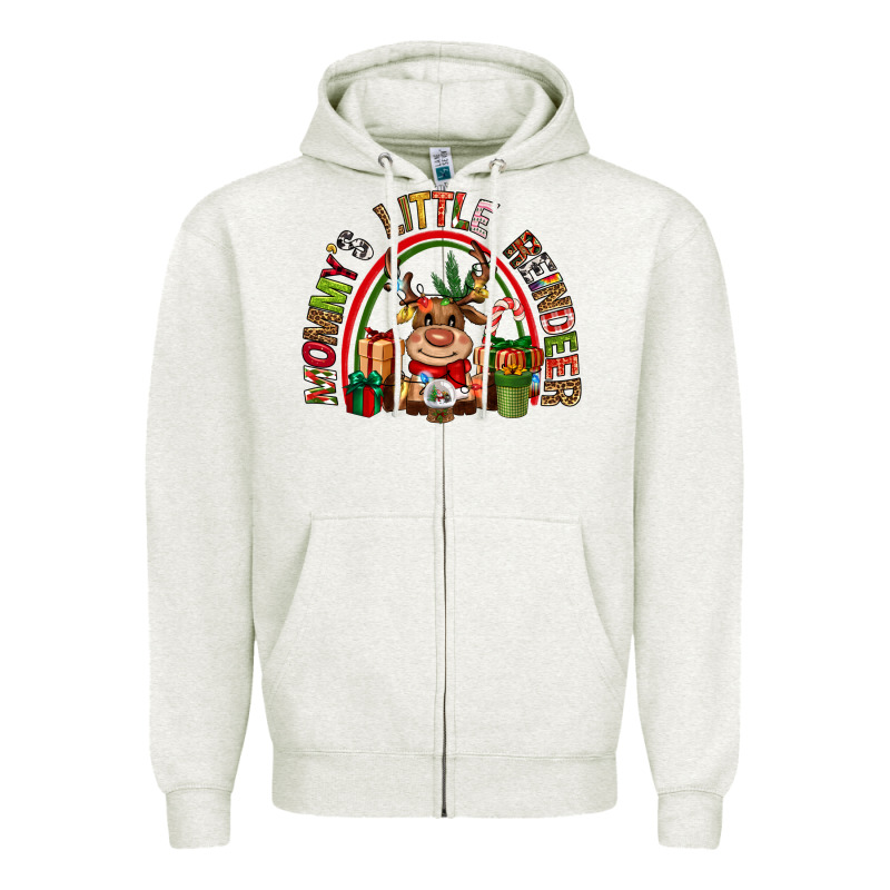 Mommys Little Reindeer Christmas Zipper Hoodie by CowGirlArtShop | Teevron