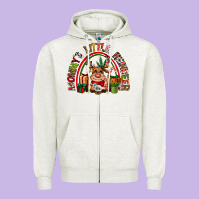 Mommys Little Reindeer Christmas Zipper Hoodie Designed By Cowgirlartshop