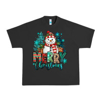 Pigment Black merry christmas snowman Urban Heavy Tee - MaliasSmallBusiness