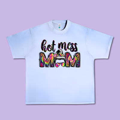 Hot Mess Mom Messy Bun Urban Heavy Tee Designed By Jahusdesignshop