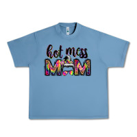 Pebble Blue hot mess mom messy bun Urban Heavy Tee - JahusDesignShop