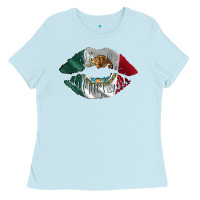 Baby Blue mexico lips Ladies Tee - AdoDesignShop