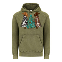 Vintage Olive cowhide with gemstones trees Vintage Hoodie - MaliasSmallBusiness