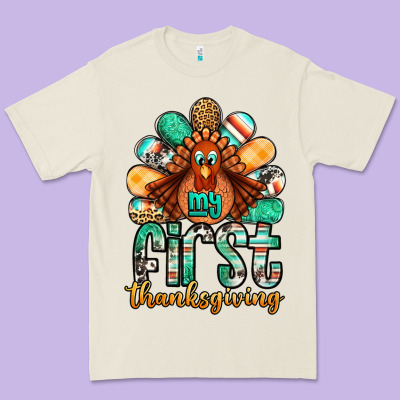 My First Thanksgiving Turkey Premium Tee Designed By Jasminsmagicworld