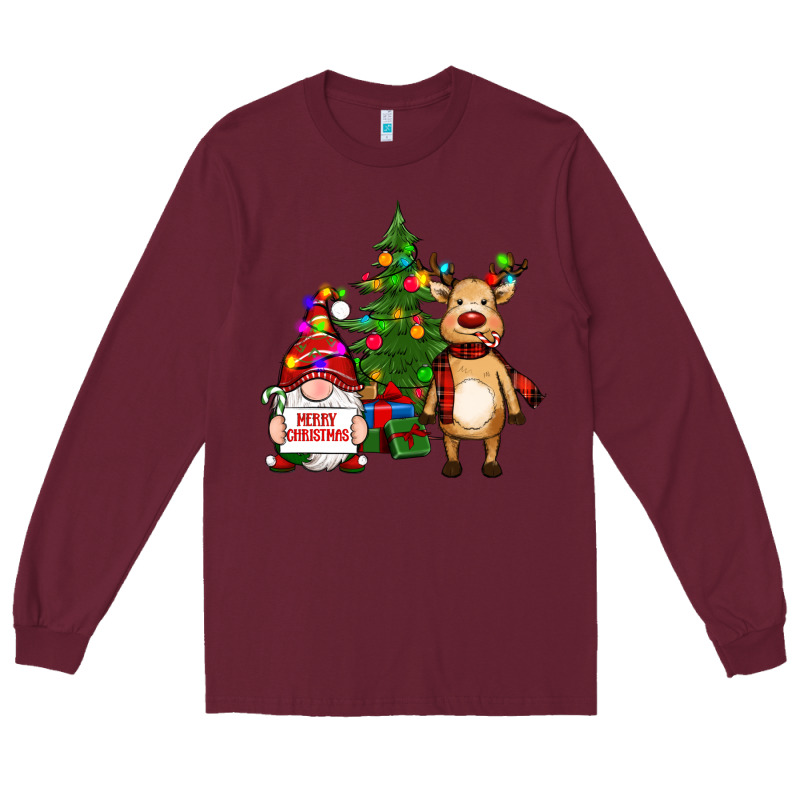 Merry Christmas Gnomes, Reindeer Long Sleeve Tee by RanaPortraitStore | Teevron
