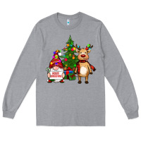 Heather Grey merry christmas gnomes, reindeer Long Sleeve Tee - RanaPortraitStore