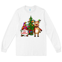 White merry christmas gnomes, reindeer Long Sleeve Tee - RanaPortraitStore
