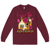 Burgundy cinco de drinko Long Sleeve Tee - Artiststas