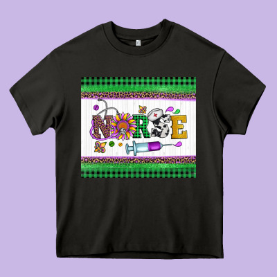 Mardi Gras Nurse Heavy Core Tee Designed By Artiststas