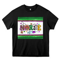 Black mardi gras nurse Heavy Core Tee - Artiststas