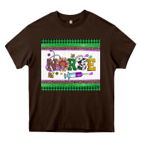 Chocolate Brown mardi gras nurse Heavy Core Tee - Artiststas