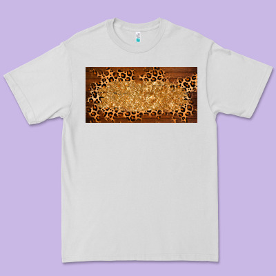 Wooden Leopard Glitter  License Plate Template Premium Tee Designed By Barkaloodesign