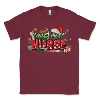 Burgundy Registered Nurse Christmas Classic Tee - MaliasSmallBusiness